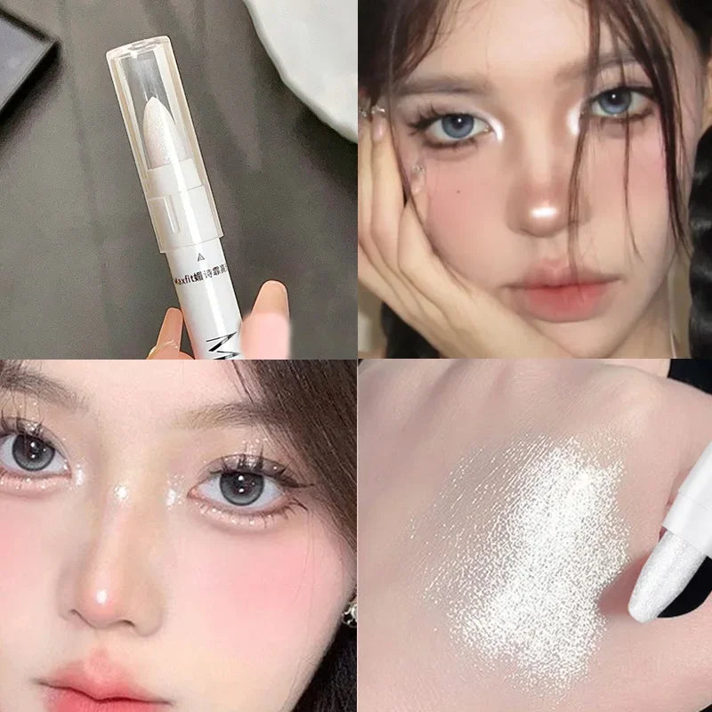 Shimmering Highlight Stick for Bright Eyes - Glitter White Eyeshadow Pencil Highlighter