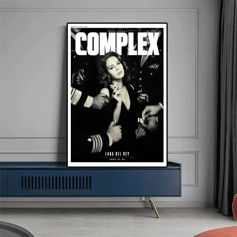 Music Album Wall Art Canvas Poster - Black and Pink Lizzy Grant Room Decor