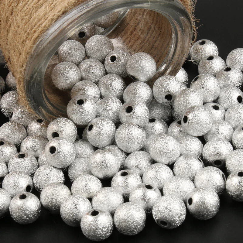 Silvery Gold Color Stardust Plastic Beads for Jewelry Making - 50-500pcs
