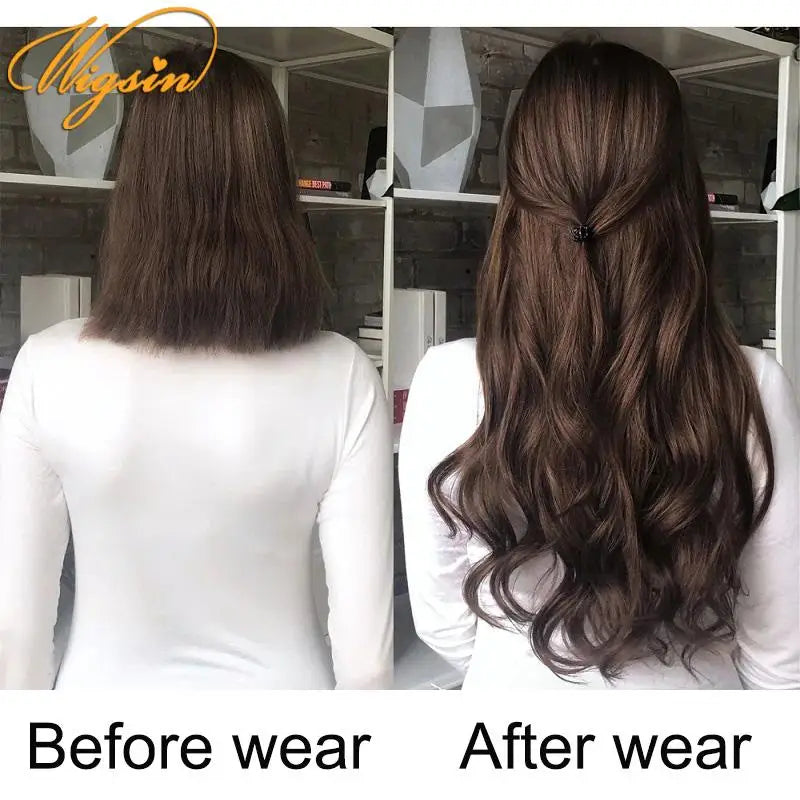 Long Curly Synthetic Hair Extensions 24 Inch Clip-In Hairpiece for Women