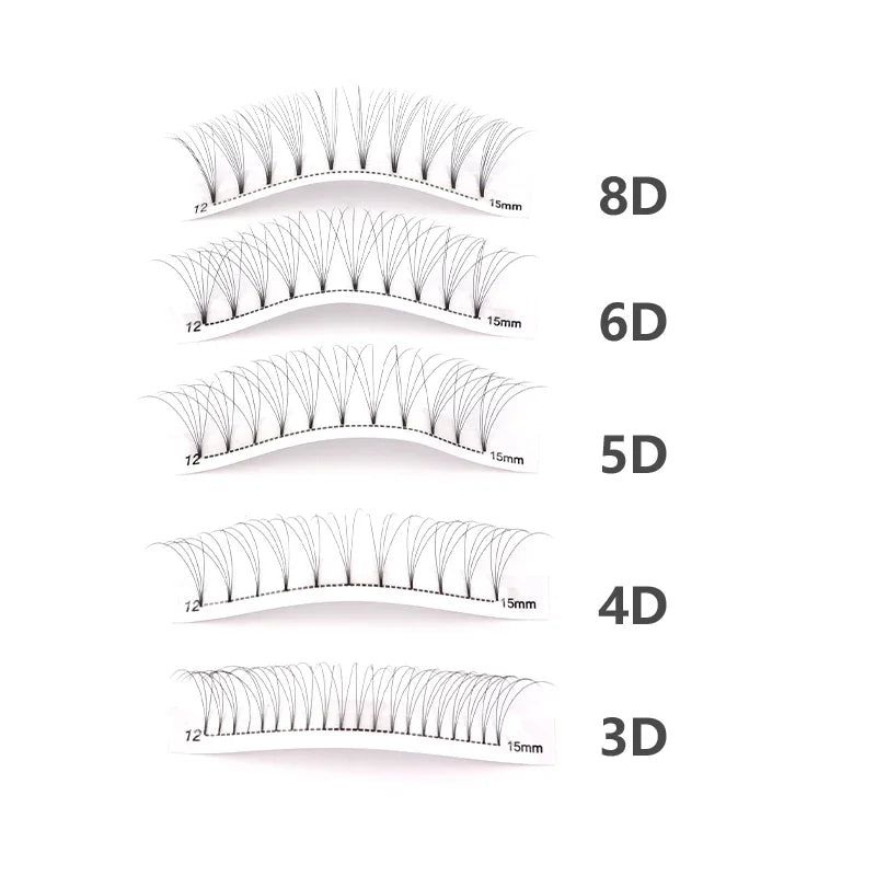 Russian Volume False Eyelash Extensions - Mink Silk Fans for Salon & Professional Use