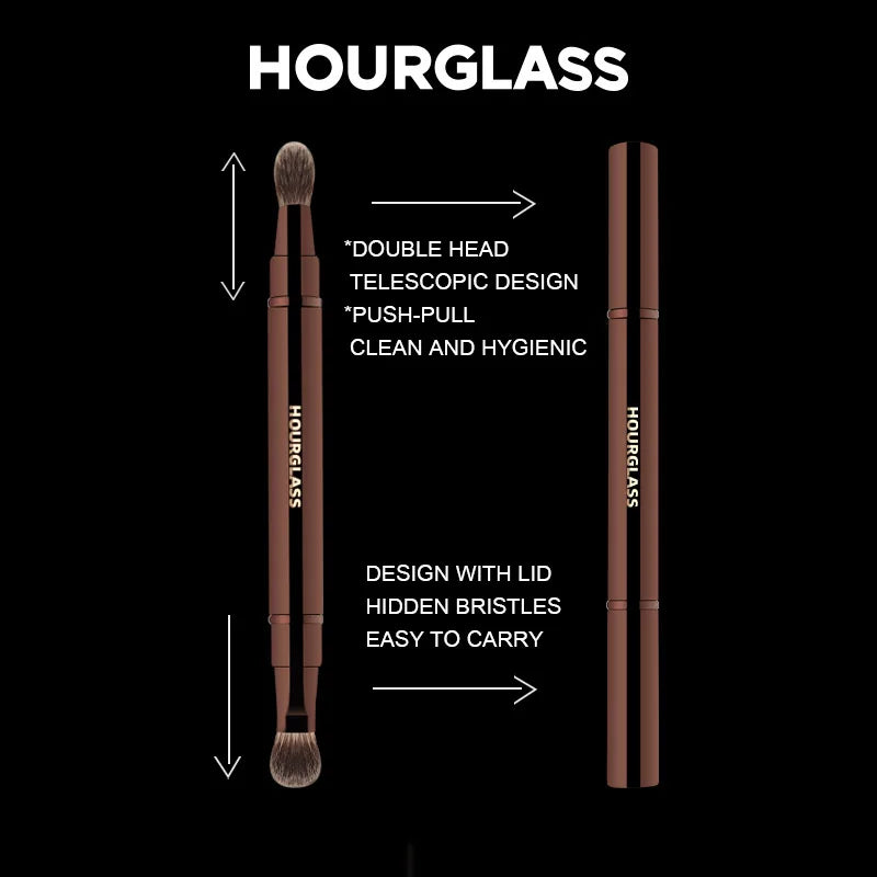 Double-Ended Makeup Brush for Eyeshadow - Retractable Eye Brush Tool