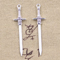 20pcs Silver Color Sword & Dagger Charms for Jewelry Making DIY Crafts Pendant Findings
