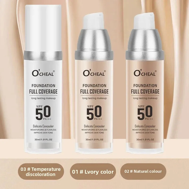 Color Changing Foundation and Concealer with Long-Lasting Oil Control SPF Moisturizer