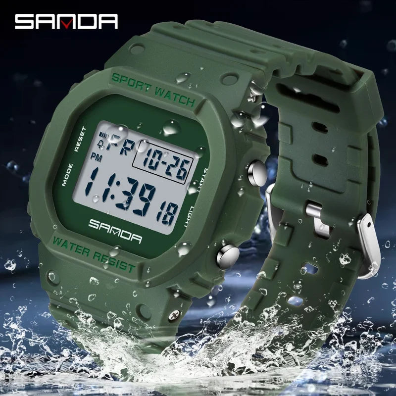 Children's Waterproof Digital Sport Watch with LED Display and Luminous Features
