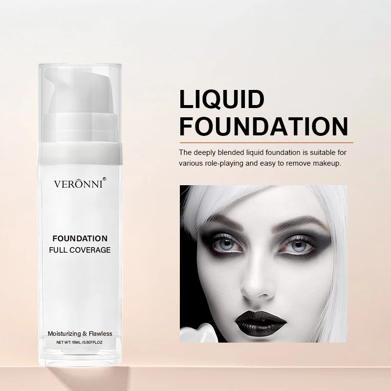 Full Coverage Matte White Liquid Foundation for Cosplay & Special Effects