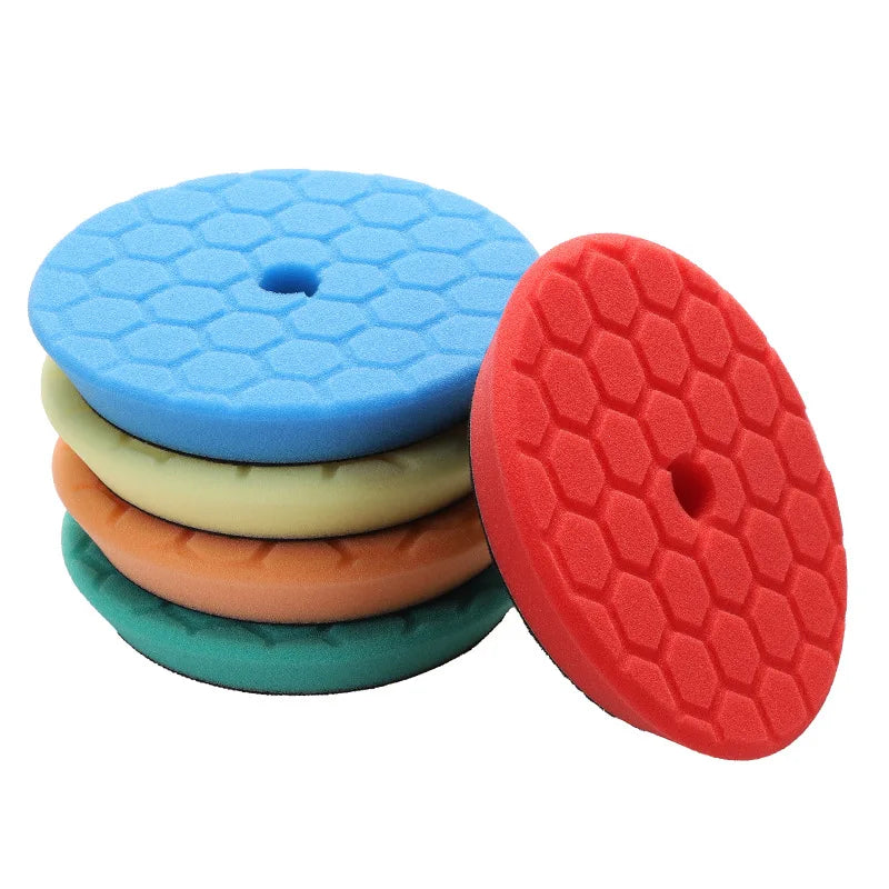5-Pack Car Polishing Pads Set - Foam Buffing Sponges for Eccentric Machines