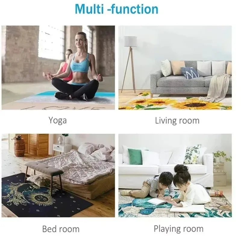 Large Cosmic Nebula Area Rug - Non-Slip Starry Night Floor Mat for Living Room & Bedroom