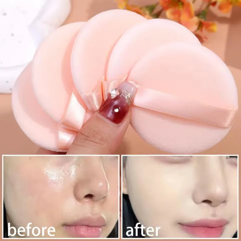 Soft Velvet Makeup Sponge Set - Double-Sided Face Powder Puffs for Wet & Dry Makeup