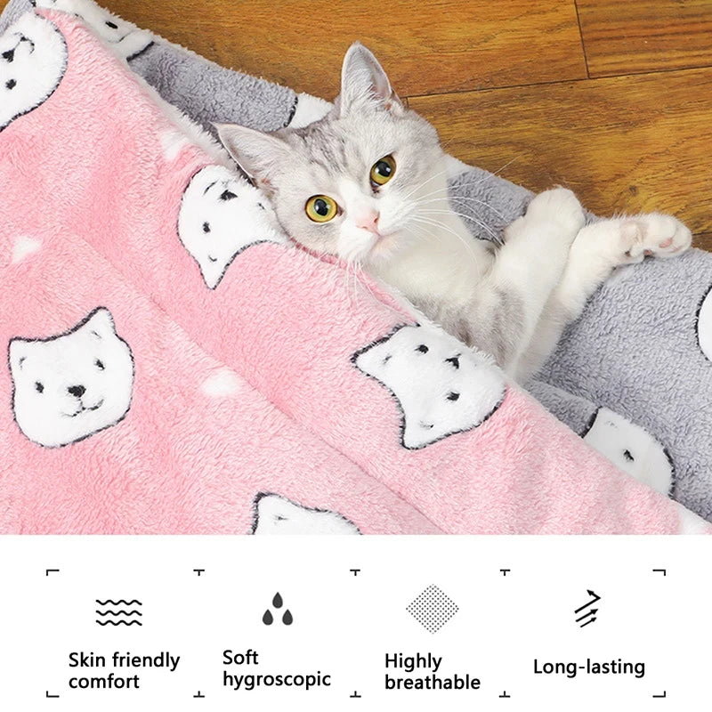 Breathable Thick Pet Sleeping Mat for Cats and Small Dogs - Winter Warm Blanket