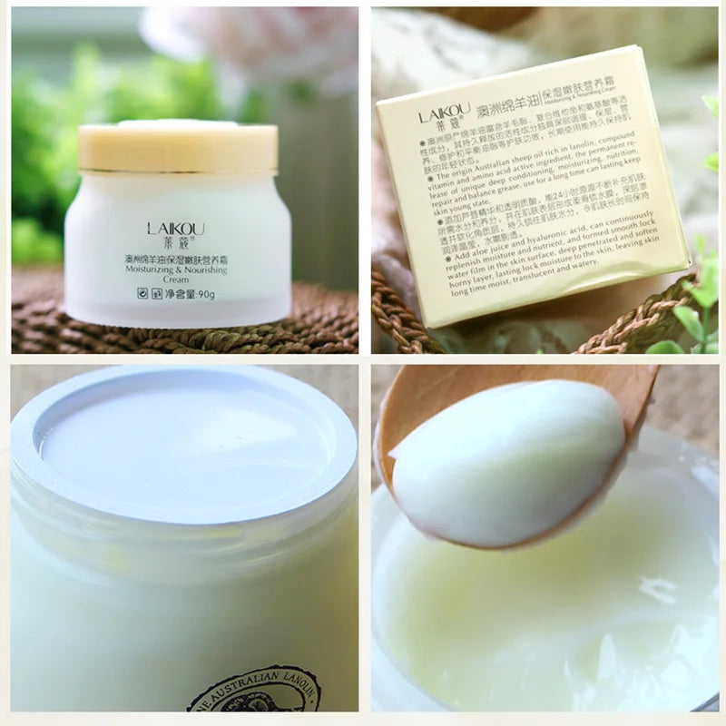 Moisturizing Face Cream with Collagen and Lanolin - Brightening & Hydrating