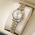 Luxury Women’s Quartz Watch with Rhinestones and Stainless Steel Band - Multiple Colors