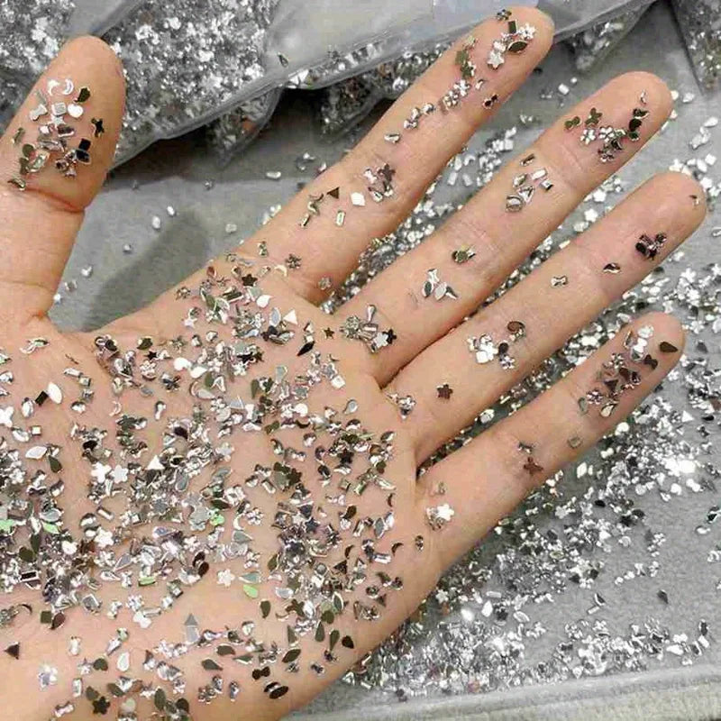 Mini Nail Art Rhinestones 500-1000Pcs Flatback Diamonds Mixed Shapes for DIY Manicure Decoration