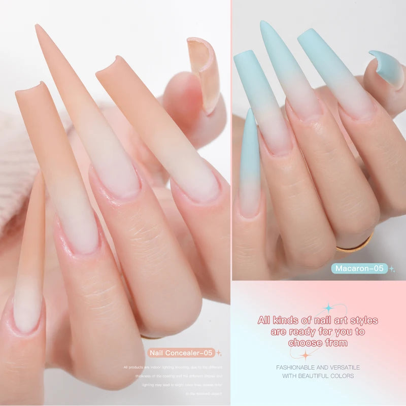 Gel Nail Polish Set with Gradient Transfer Design - 9 Colors UV LED Soak Off