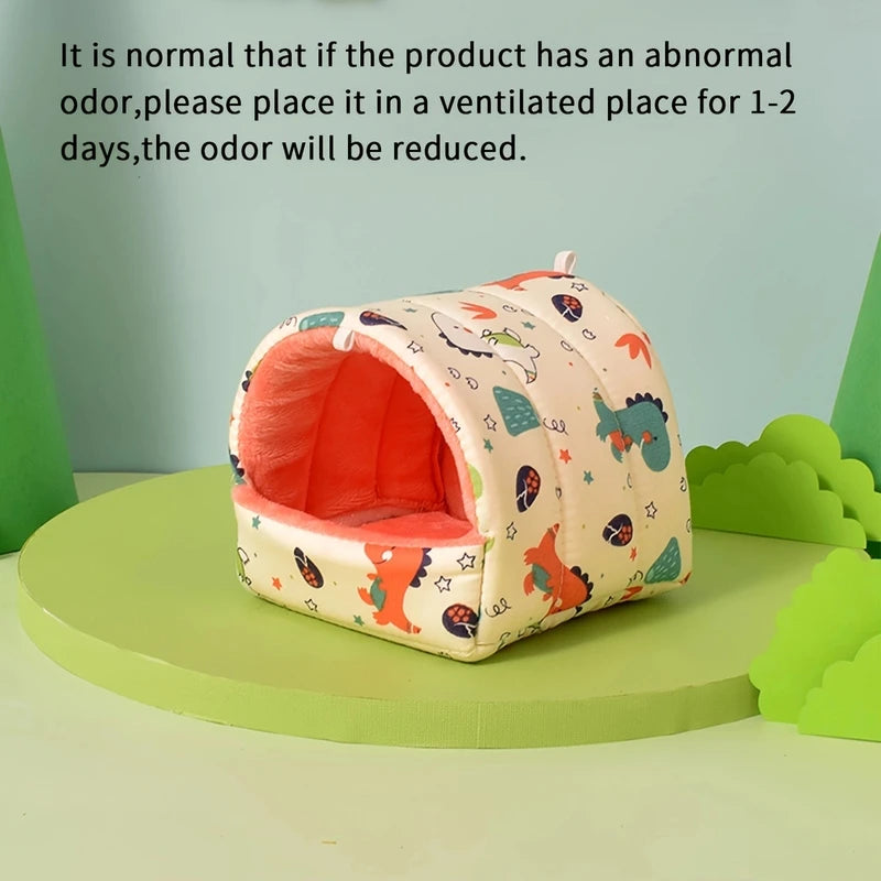 Small Pet Winter Nest Bed with Velvet & Cotton - Suitable for Hamsters, Mice, Squirrels, Parrots