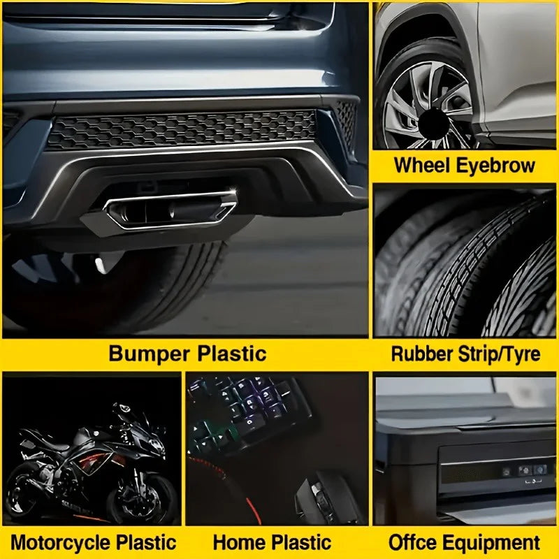 Long-Lasting Black Tire Wax for Motorcycle and Bicycle Plastic Parts Gloss & Scratch Coverage