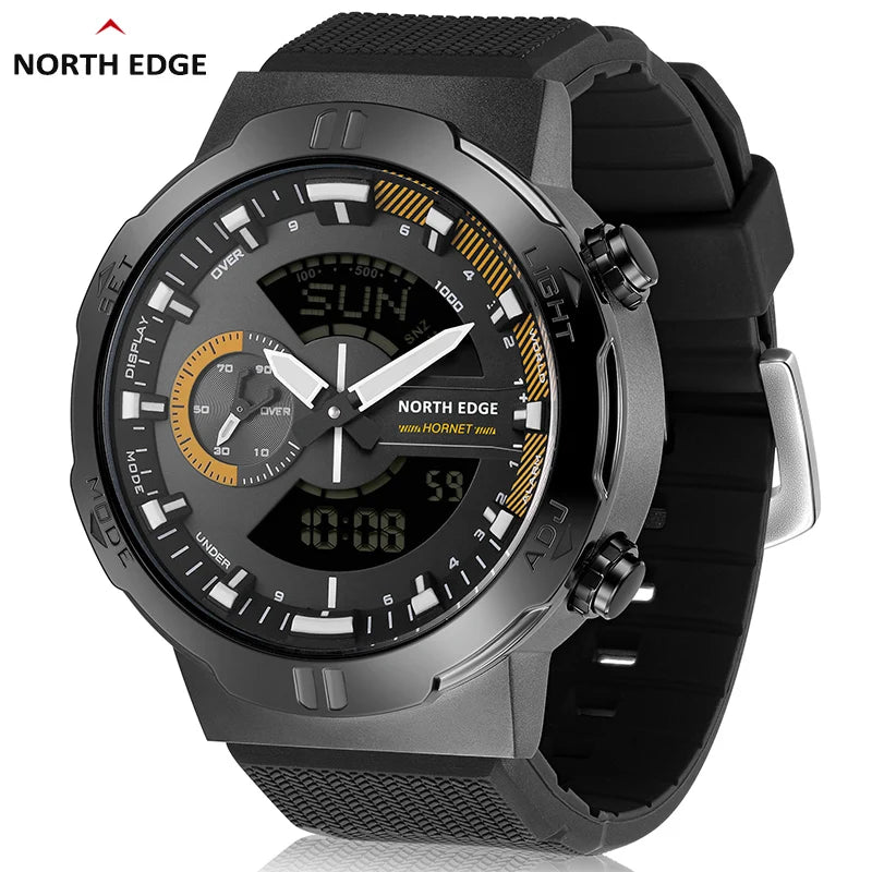 Men's Digital Sports Watch Waterproof 50M with World Time & Illuminator