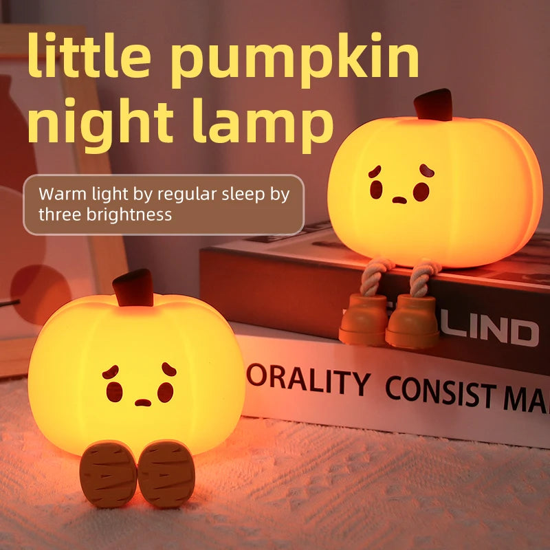Halloween LED Night Light Silicone Mushroom Pumpkin Ghost Cartoon Kid Bedroom Nightlight