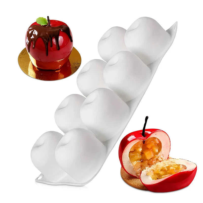 Silicone Apple Mold for Baking and Crafting - 3D Fruit Shape Chocolate Candy Soap Candle Mould
