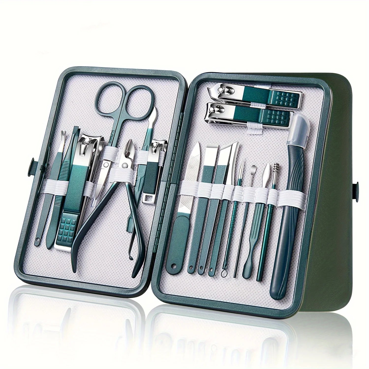 7-18 Piece Stainless Steel Nail Care Kit with Travel Case - Manicure & Pedicure Set