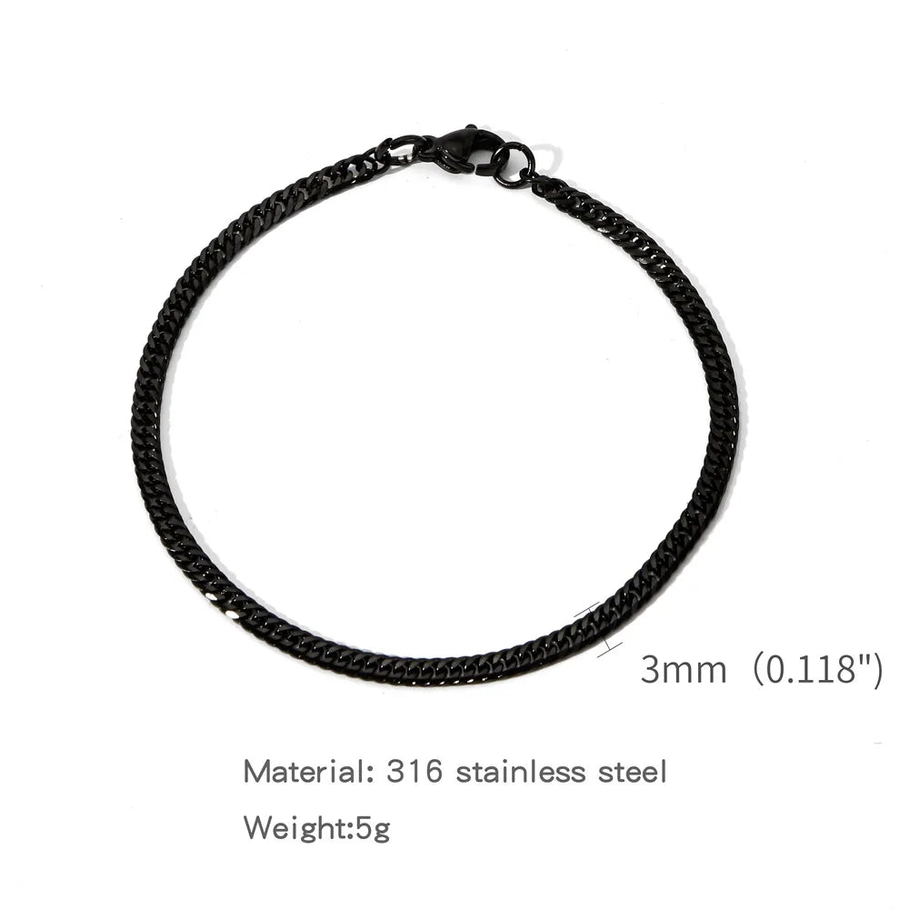 Unisex Gold Color Cuban Chain Bracelet - Retro Hip Hop Jewelry