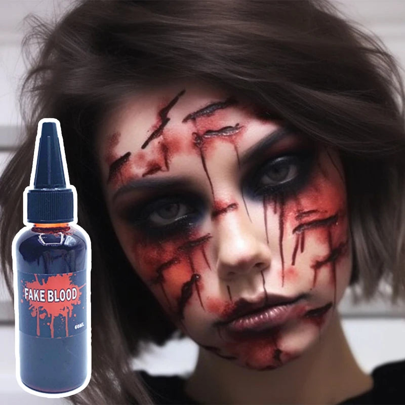 Fake Blood Prop for Halloween Cosplay & Film - 60ml Liquid Blood Makeup Supplies