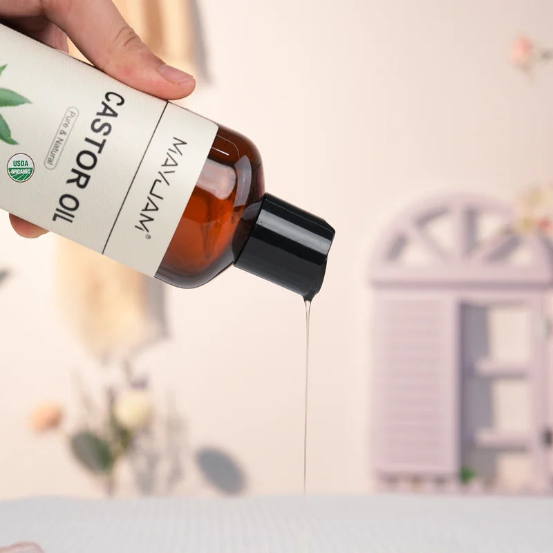 Organic Castor Oil 16oz Cold Pressed Moisturizer for Skin Hair Nourishment