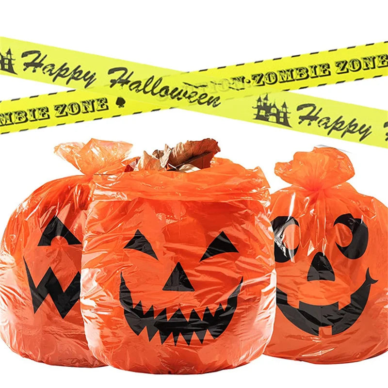 Halloween Pumpkin Plastic Leaf Bags - Yard Yard Decorations for Autumn Cleanup