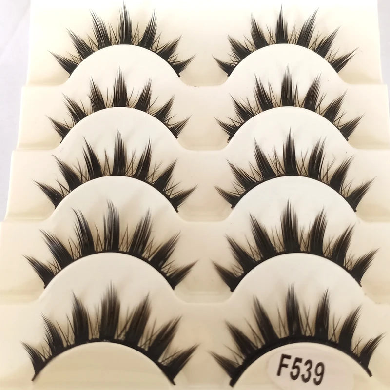 3D Cat Eye False Eyelashes Pack - Natural, Winged, Thick & Messy Ends