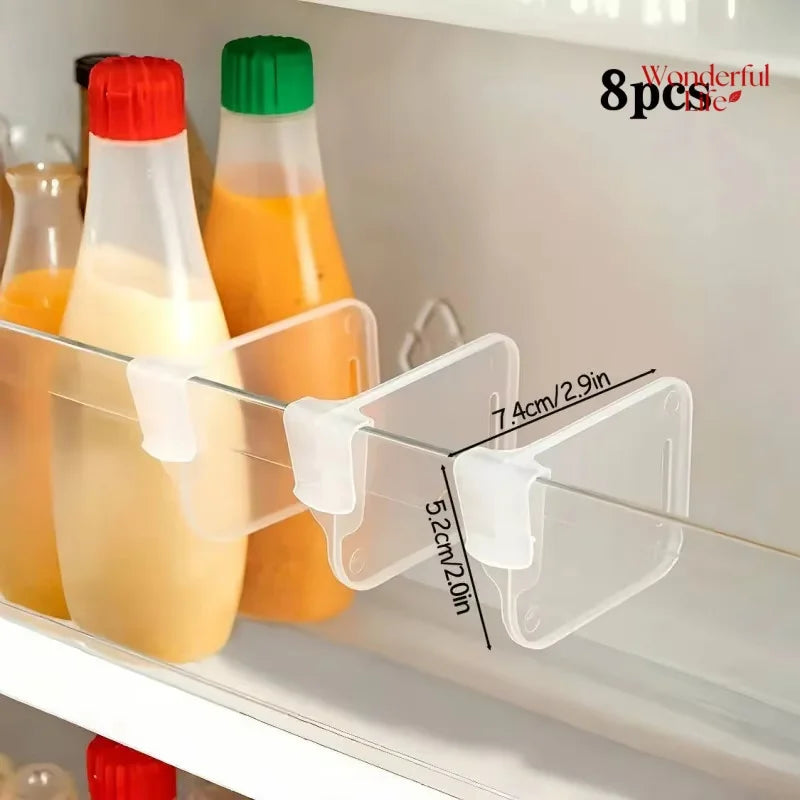 Refrigerator Storage Dividers Set - Adjustable Plastic Kitchen Organizer