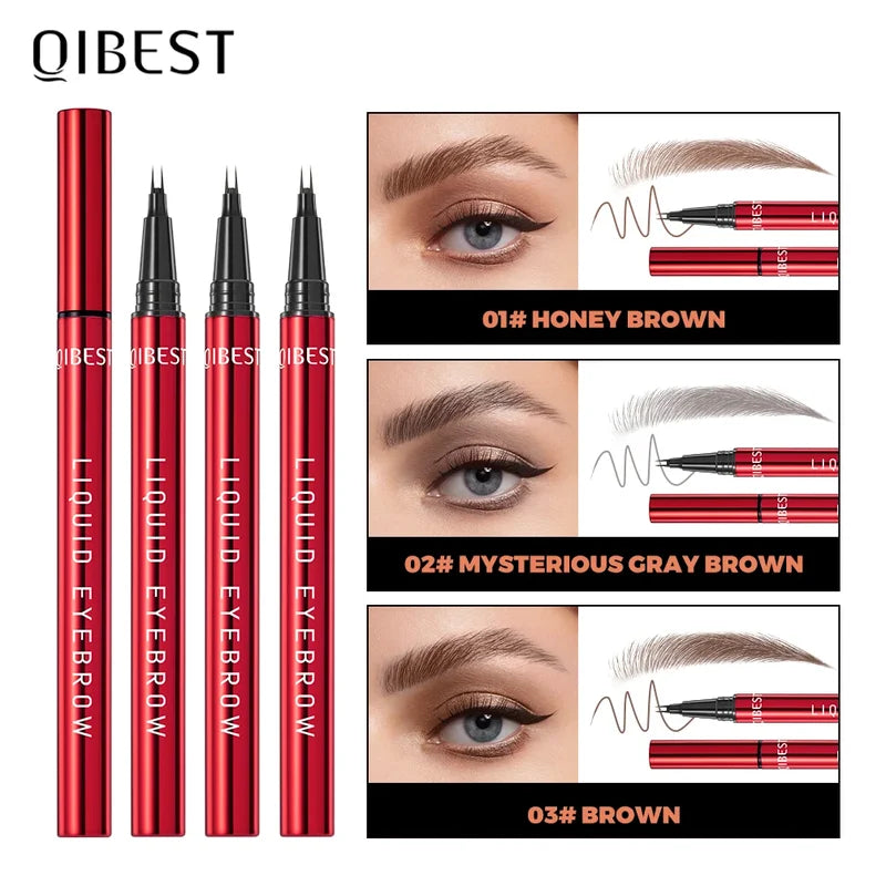 Waterproof Liquid Eyebrow Pencil & Eyeliner Pen - Smudge-Proof, Quick-Dry, Ultra-Fine