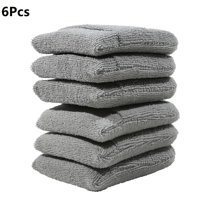Microfiber Car Wax Applicator Mitts Set - Polishing & Detailing Sponge Pads