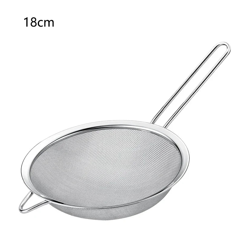 Stainless Steel Fine Mesh Oil Strainer & Sieve Set for Kitchen Baking