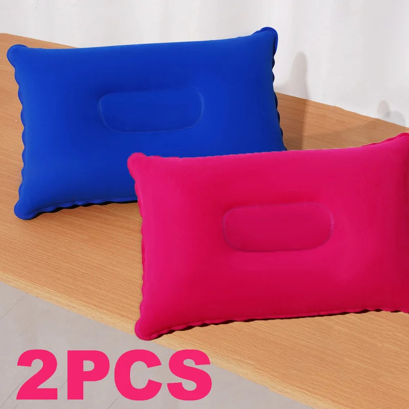 Inflatable Square Travel Pillow Pack - Compact Lightweight Neck & Nap Cushion