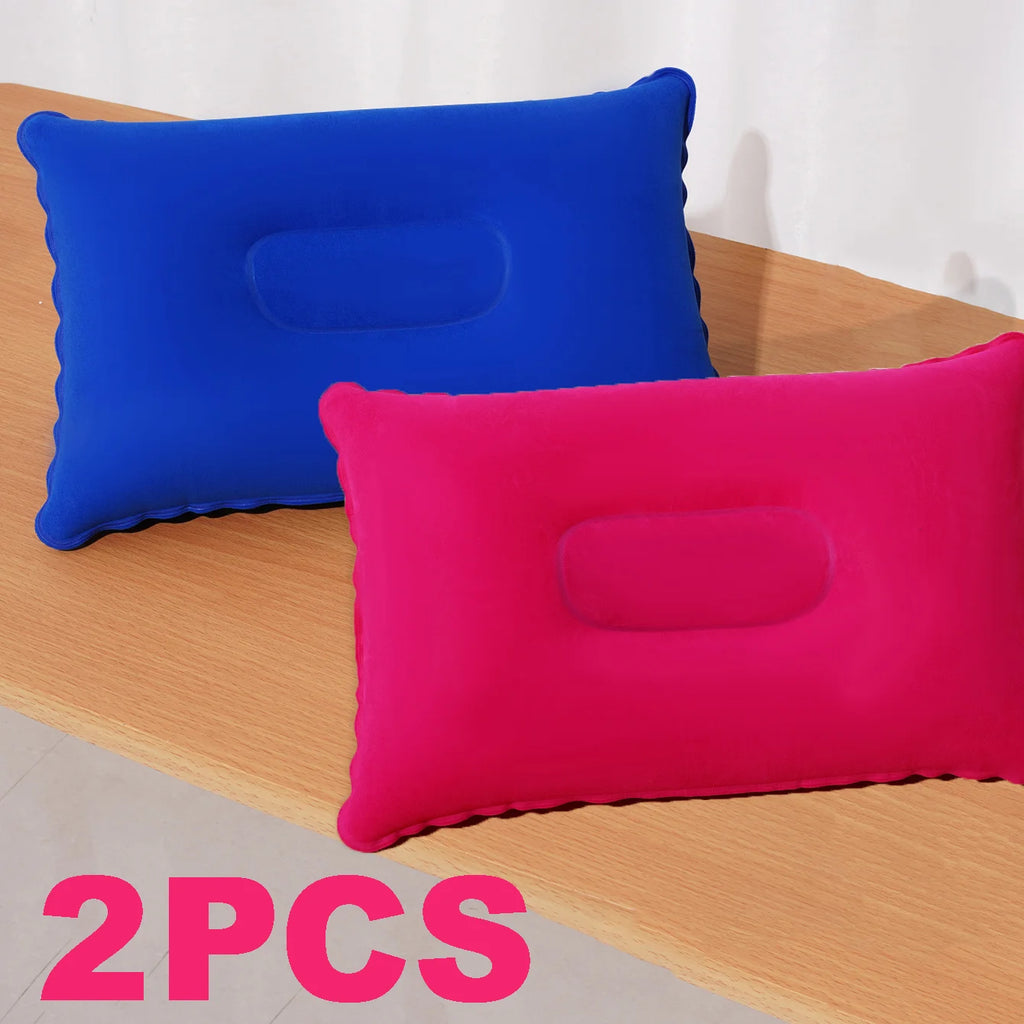 Inflatable Square Travel Pillow Pack - Compact Lightweight Neck & Nap Cushion