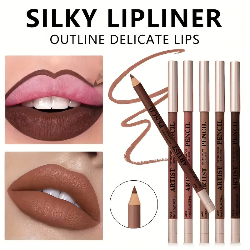 6-Piece Lip Makeup Kit with Long-Lasting Matte Waterproof Lipstick & Lip Liners