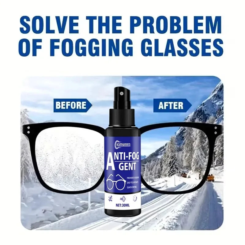 Anti-Fog Spray for Glasses and Goggles - Long-Lasting Clear Vision Solution