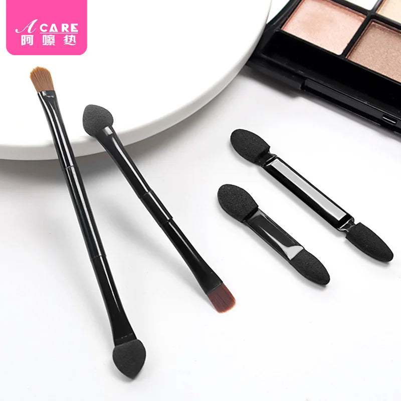 Eyeshadow Brush Set with Double Head Sponge - Portable Mini Cosmetic Tool