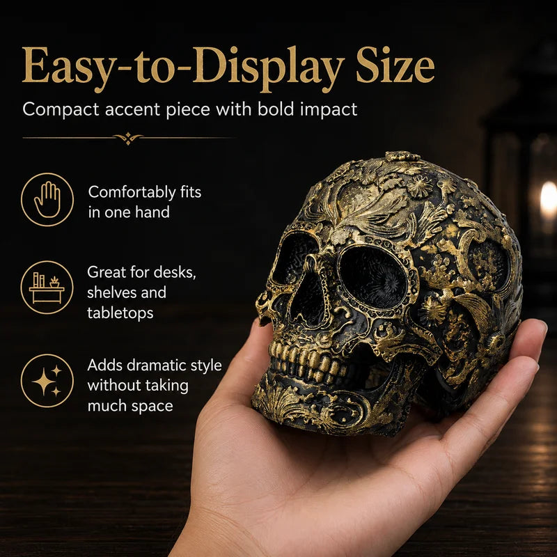Halloween Skull Tabletop Fireplace Decor - Spooky Plastic Halloween Decoration