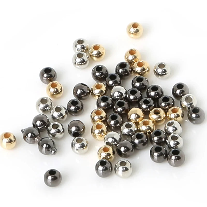 Assorted Round Bead Spacer Set for Jewelry Making - Gold & Silver Finish
