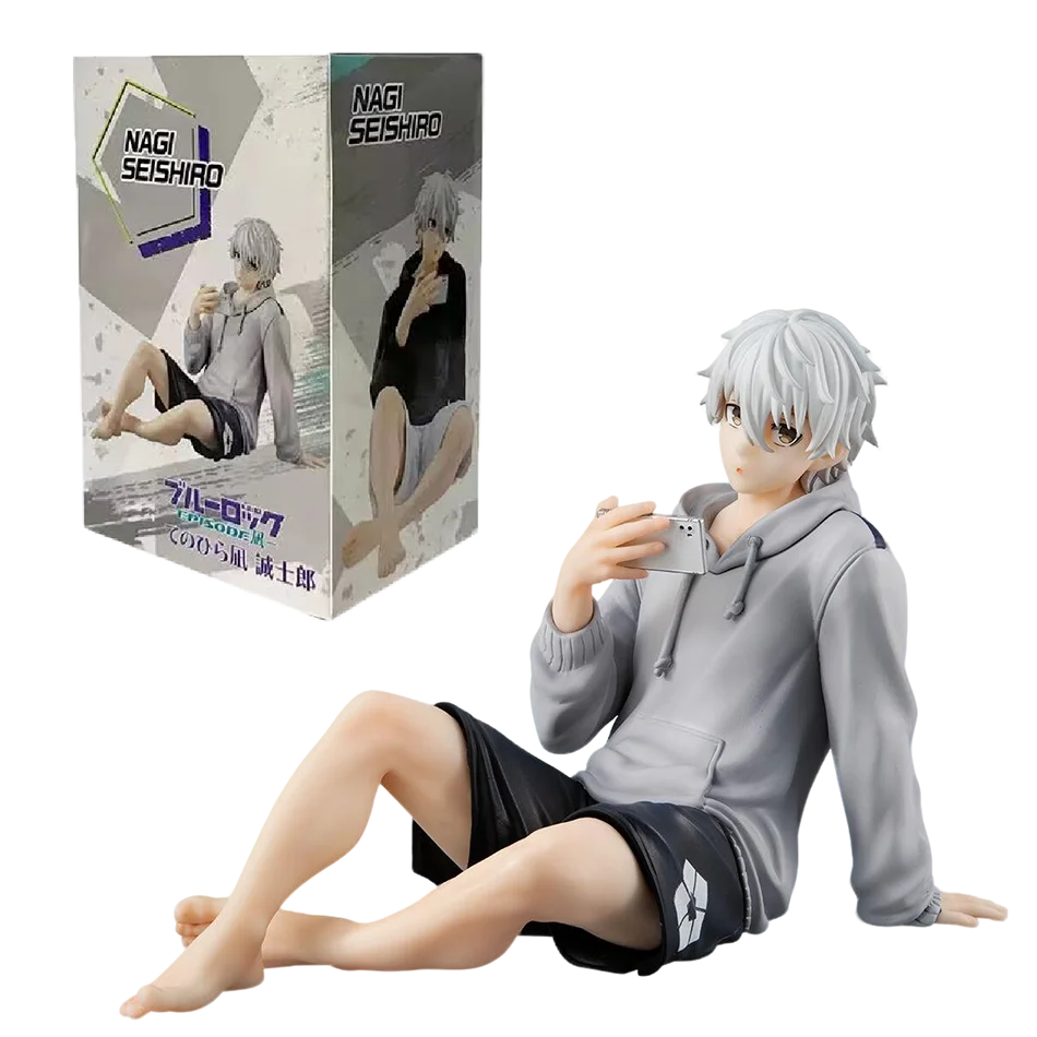 Blue Lock Action Figures Nagi Seishiro Anime Sitting Figurine PVC Collectible Model Kids Toy
