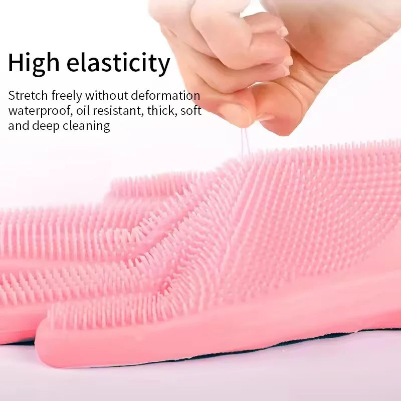Pet Grooming Bathing Gloves Silicone Hair Removal Scrubber for Dogs Cats - Massaging Cleaning Tool