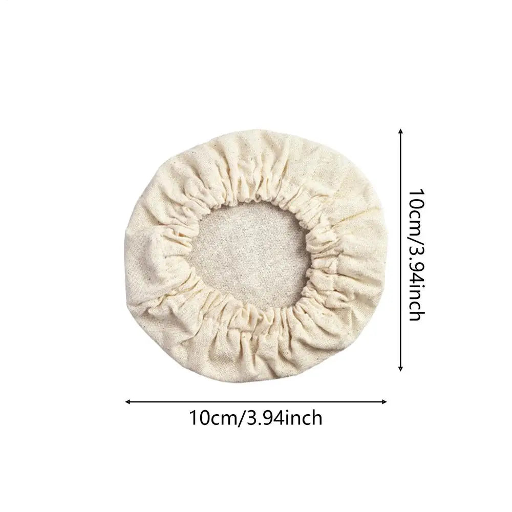 Reusable Linen Dough Jar Covers Set - 4 Pieces for Bread Proofing & Fermentation