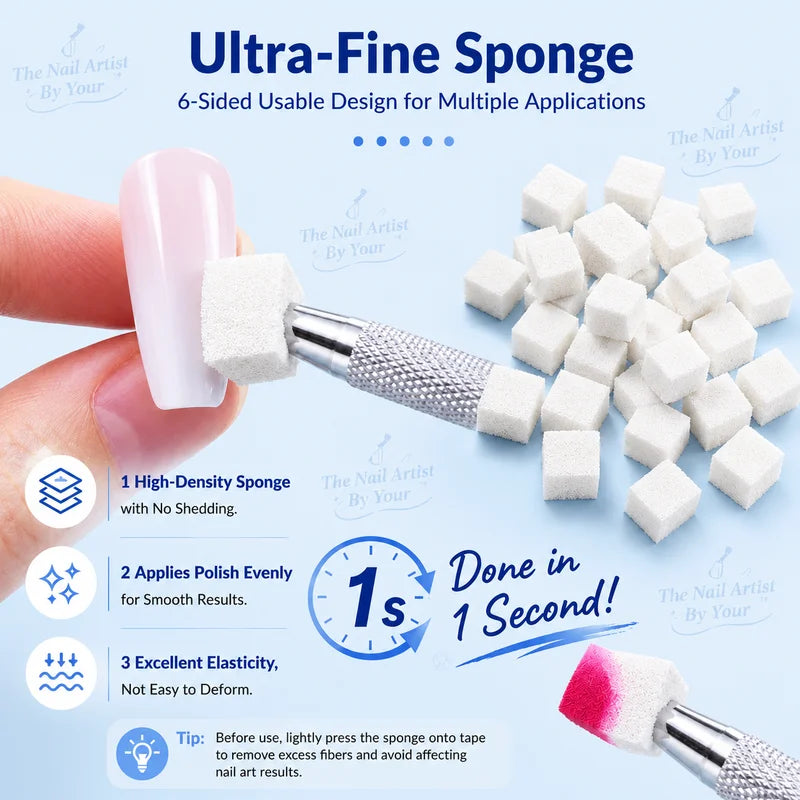 Nail Art Gradient Sponges with Gripper Tool Set for Creative Manicure