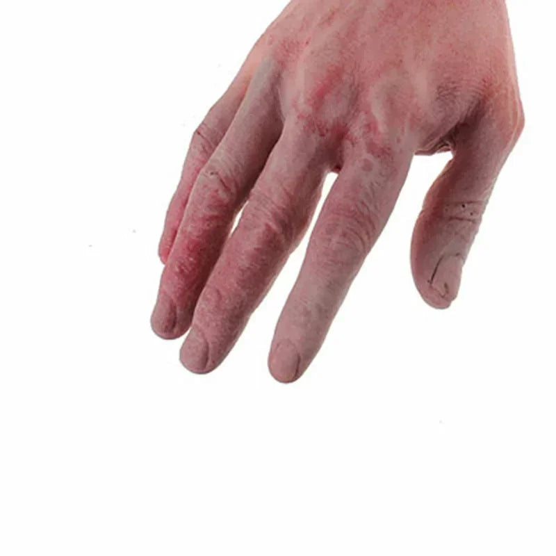 Realistic Severed Arm Halloween Horror Prop with Blood Spatter - Latex Decor