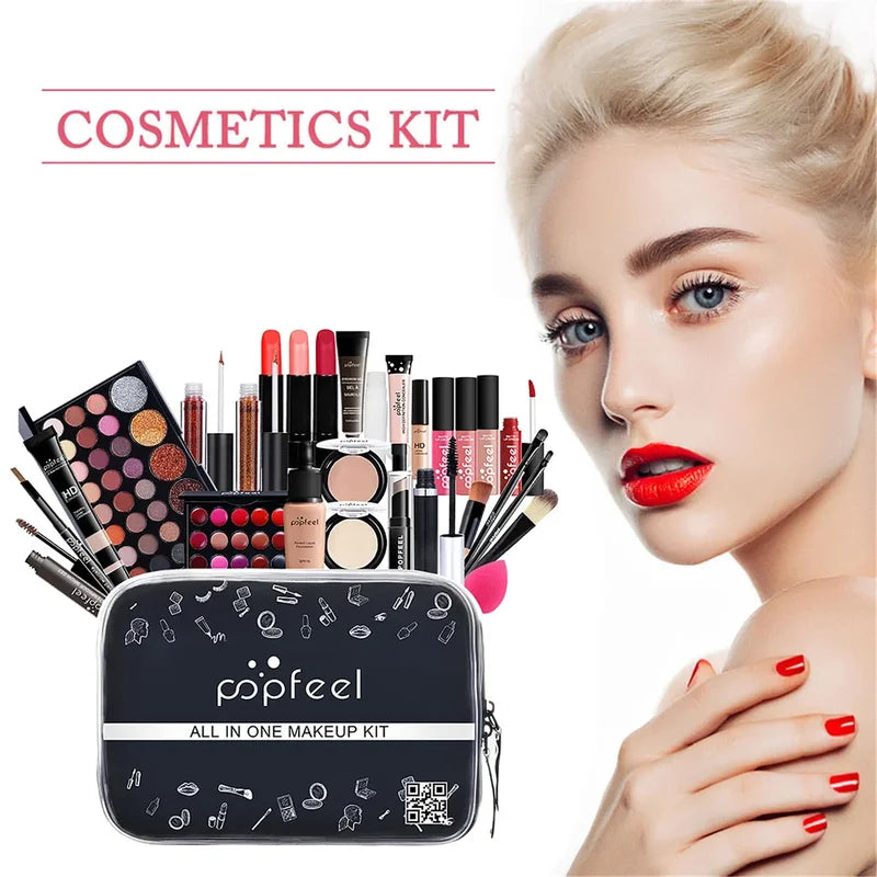 Christmas Makeup Gift Set 27-Piece Full Kit with Lip, Eye, Face Cosmetics for Women