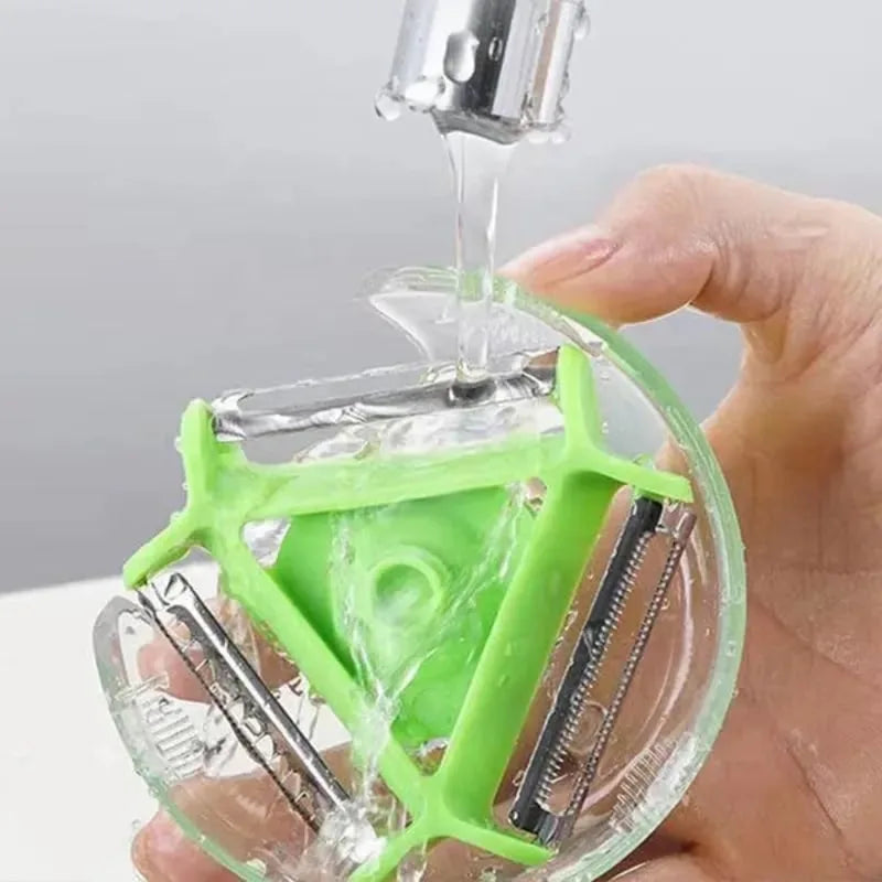 3-in-1 Rotary Vegetable Peeler Set - Stainless Steel Multi-Purpose Slicer Grater Shredder for Kitchen