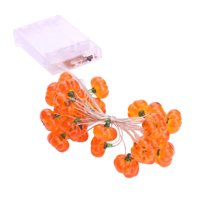 Halloween Pumpkin Eyeballs LED String Lights - USB Portable Indoor Outdoor Decor