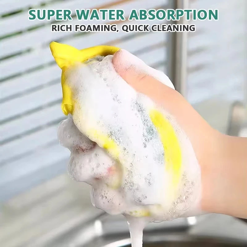 Double-Sided Dishwashing Sponge Set Non-Stick Oil Remover Kitchen Cleaning Tool