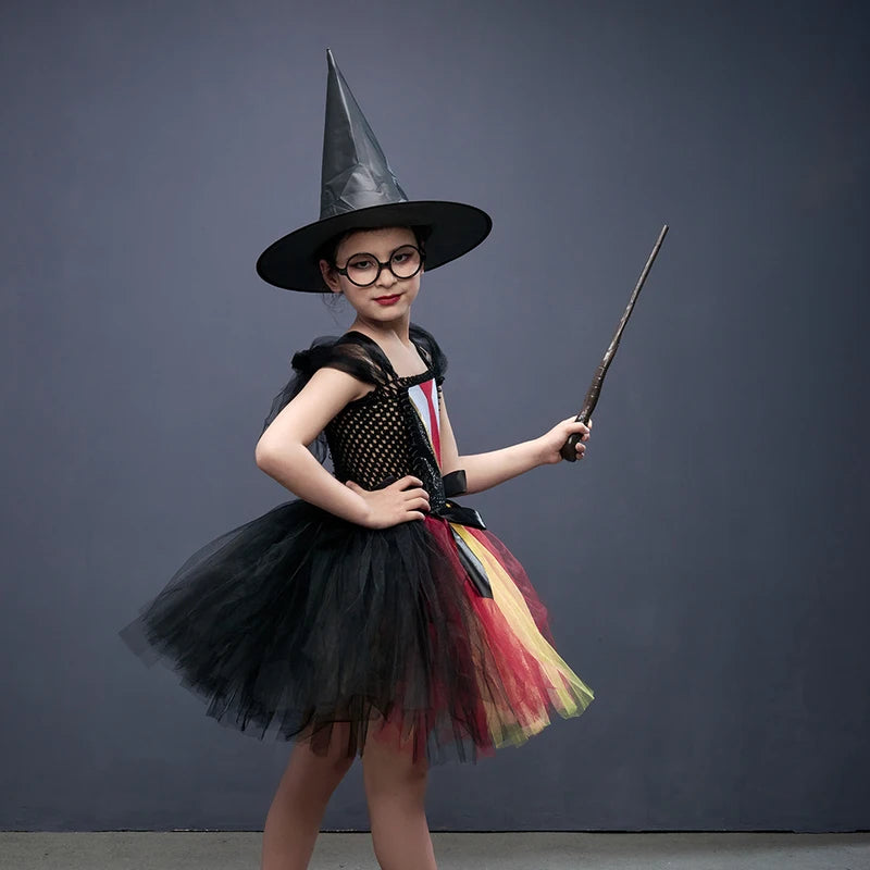 Kids Hermione Girl Tutu Dress for Halloween Cosplay Costume Party Dress